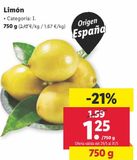 Oferta de Limones por 1,25€ en Lidl