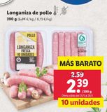 Oferta de Longaniza de pollo por 2,39€ en Lidl