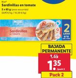 Oferta de Sardinillas nixe por 1,35€ en Lidl