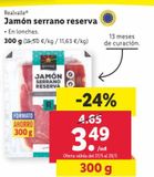 Oferta de Jamón serrano Realvalle por 3,49€ en Lidl
