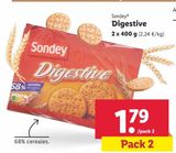 Oferta de Galletas Digestive sondey por 1,79€ en Lidl