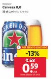 Oferta de Cerveza sin alcohol Heineken por 0,59€ en Lidl