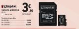Oferta de Tarjeta Micro Kingston por 3,9€ en E.Leclerc