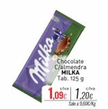 Oferta de Chocolate con almendras Milka por 1,09€ en Cuevas Cash