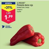 Oferta de Pimientos rojos por 1,99€ en ALDI