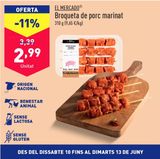 Oferta de Pinchos de cerdo por 2,99€ en ALDI