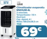 Oferta de Climatizador evaporativo MWHUM-4L mywave por 69€ en Carrefour