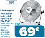 Oferta de Ventilador industrial Power Fan PW 1346 por 69€ en Carrefour