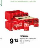 Oferta de 9,12  Coca-Cola ca-Co  330  Rabela Co  COCA COLA original, zero o zero zero lata 35 cl x 12 u  230 A  en Coviran
