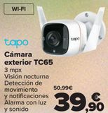 Oferta de Tapo Cámara exterior TC65 por 39,9€ en Carrefour