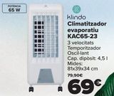 Oferta de Klindo Climatizador evaporativo KAC65-23  por 69€ en Carrefour