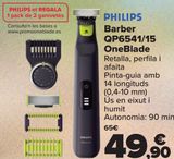 Oferta de PHILIPS Barbero QP6541/15 OneBlade  por 49,9€ en Carrefour