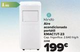 Oferta de Klindo Aire acondicionado portátil KMAC7JT-23  por 199€ en Carrefour