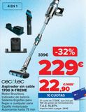 Oferta de CECOTEC Aspirador sin cable 1700 X-TREME por 229€ en Carrefour