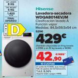 Oferta de Hisense lavadora -secadora WDQA8014EVJM por 429€ en Carrefour