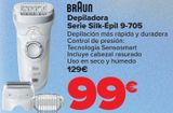 Oferta de BRAUN Depiladora Serie Silk-Epil 9-705  por 99€ en Carrefour