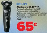 Oferta de PHILIPS Afeitadora S5467/17 por 65€ en Carrefour