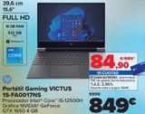 Oferta de HP Portátil Gaming VICTUS 15-FA0017NS por 849€ en Carrefour