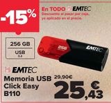 Oferta de EMTEC Memoria USB Click Easy B110 por 25,43€ en Carrefour