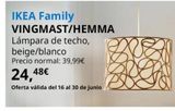 Oferta de Lámpara de techo por 24,48€ en IKEA