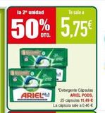 Oferta de ARIEL  "Detergente Capsulas  ARIEL PODS,  25 cápsulas 11,49 € La cápsula sale a 0,46 €  en Masymas