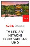 Oferta de Tv led Hitachi por 605,06€ en Cenor