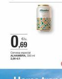 Oferta de €/u.  ,69  Cervesa especial ALHAMBRA, 330 ml 2,09 €/1  T  Alhambra  en BonpreuEsclat