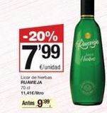 Oferta de Licor de hierbas Ruavieja en SPAR Fragadis