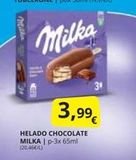 Oferta de Millin  34  3,9⁹€  HELADO CHOCOLATE MILKA | p-3x 65ml 120,46€/L)  en Supermercados MAS