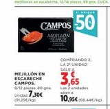 Oferta de Mejillones en escabeche Campos en Hipercor