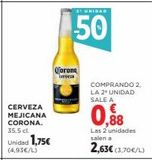 Oferta de Cerveza mejicana Corona en Hipercor