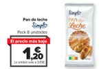 Oferta de Pan de leche SIMPL por 1,2€ en Carrefour Market