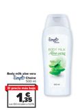 Oferta de Body milk aloe vera SIMPL Choice  por 1,35€ en Carrefour Market