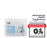 Oferta de Bastoncillos de algodón SIMPL Choice  por 0,79€ en Carrefour Market