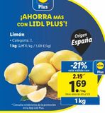 Oferta de Limones por 1,69€ en Lidl