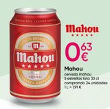 Oferta de Cerveza Mahou por 0,63€ en Pepco
