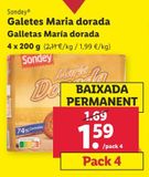 Oferta de Galletas Marbú Dorada sondey por 1,59€ en Lidl