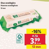 Oferta de Huevos ecológicos por 3,99€ en Lidl
