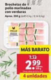 Oferta de Brochetas de pollo por 2,99€ en Lidl