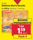 Oferta de Galletas Marbú Dorada sondey por 1,59€ en Lidl