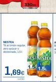 Oferta de NESTEA Té al limón regular, zero azúcar o desteinado, 1.5l  1,69€  119€  330ml  en Supermercados Plaza