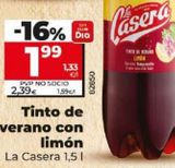 Oferta de Tinto de verano La Casera por 2,39€ en Dia