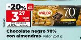 Oferta de Chocolate negro 70% con almendras por 3,27€ en Dia