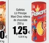 Oferta de Galletas  LU Principe Maxi Choc rellena de chocolate  250 g  1,25€  5,00€ kg  LU  PRINCIPE  en Froiz