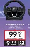 Oferta de VOLANTE HORI APEX PSS-PS4-PC -LICENCIA OFICIAL- 99%  CONSIGUE 1.000 PUNTOS  9.33€ 12  ALMES  CUOTAS  por 933€ en Game