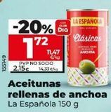 Oferta de Aceitunas rellenas de anchoa La Española por 1,72€ en Dia