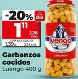 Oferta de GARBANZOS COCIDOS por 1,11€ en Dia
