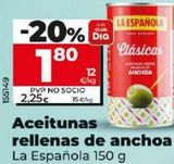 Oferta de ACEITUNAS RELLENAS DE ANCHOA por 1,8€ en Dia