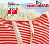 Oferta de BOLSA DE ALGODON ROJO por 1,59€ en Dia