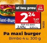 Oferta de Pan de hamburguesa Bimbo por 2,49€ en Dia